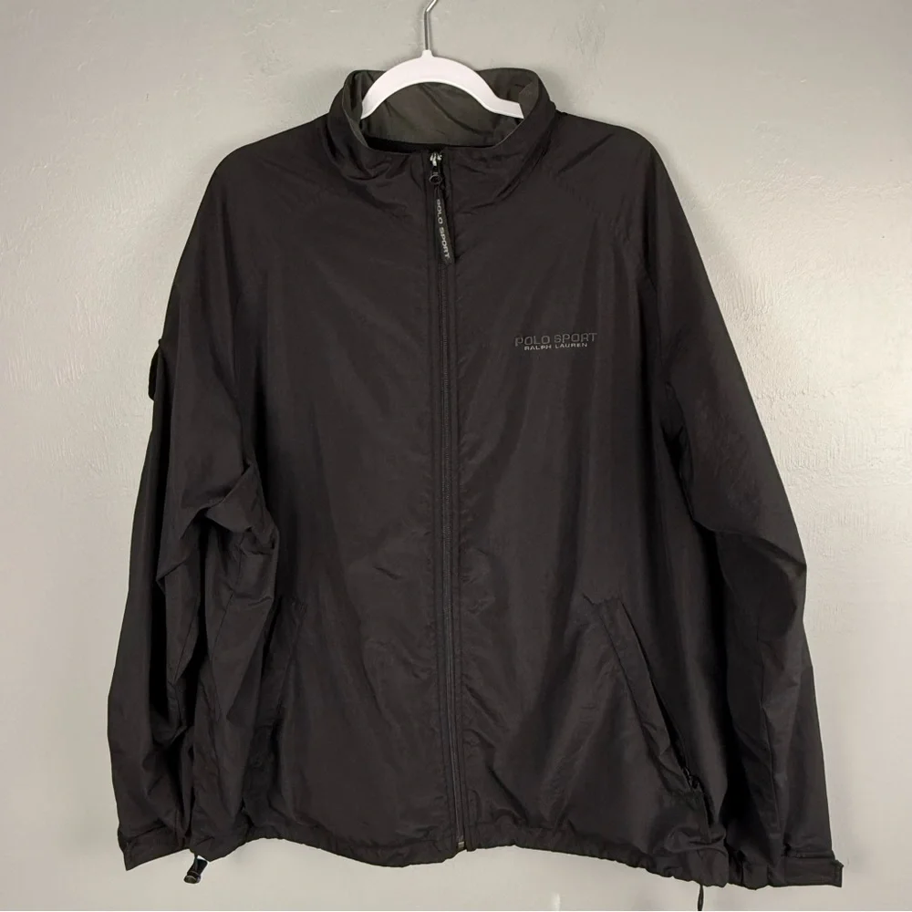 Polo Sport Ralph‎ Lauren Jacket Men’s XL Black VTG 90s Nylon Windbreaker *READ